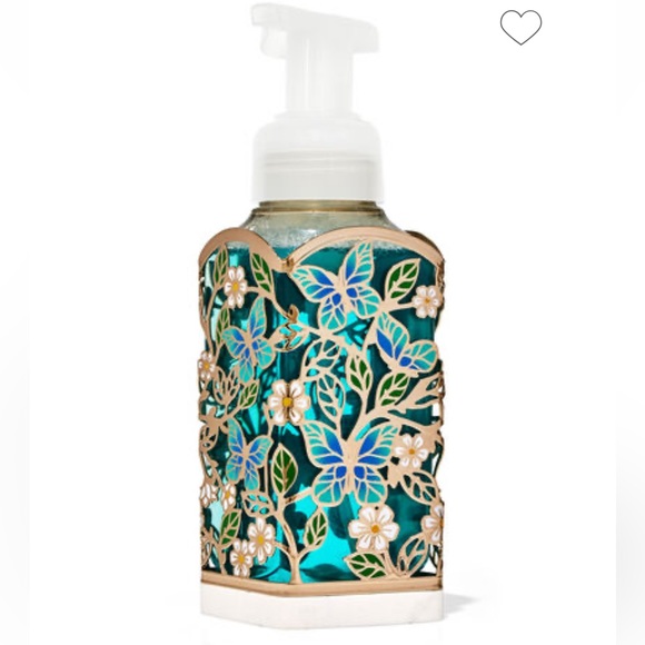 BATH AND BODY WORKS BUTTERFLY TOSS FOAMING HAND SOAP HOLDER & FROZEN LAKE SOAP - Picture 4 of 5